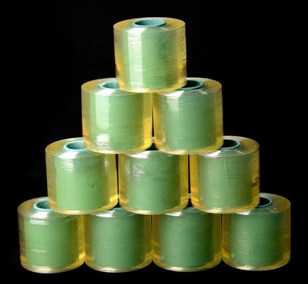 High Sticky Wrap Transparent Yellow Plastic Film OD 250mm 35mm Width