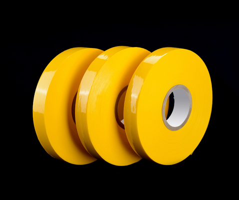 High Sticky Wrap Transparent Yellow Plastic Film OD 250mm 35mm Width