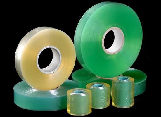 High Sticky Wrap Transparent Yellow Plastic Film OD 250mm 35mm Width